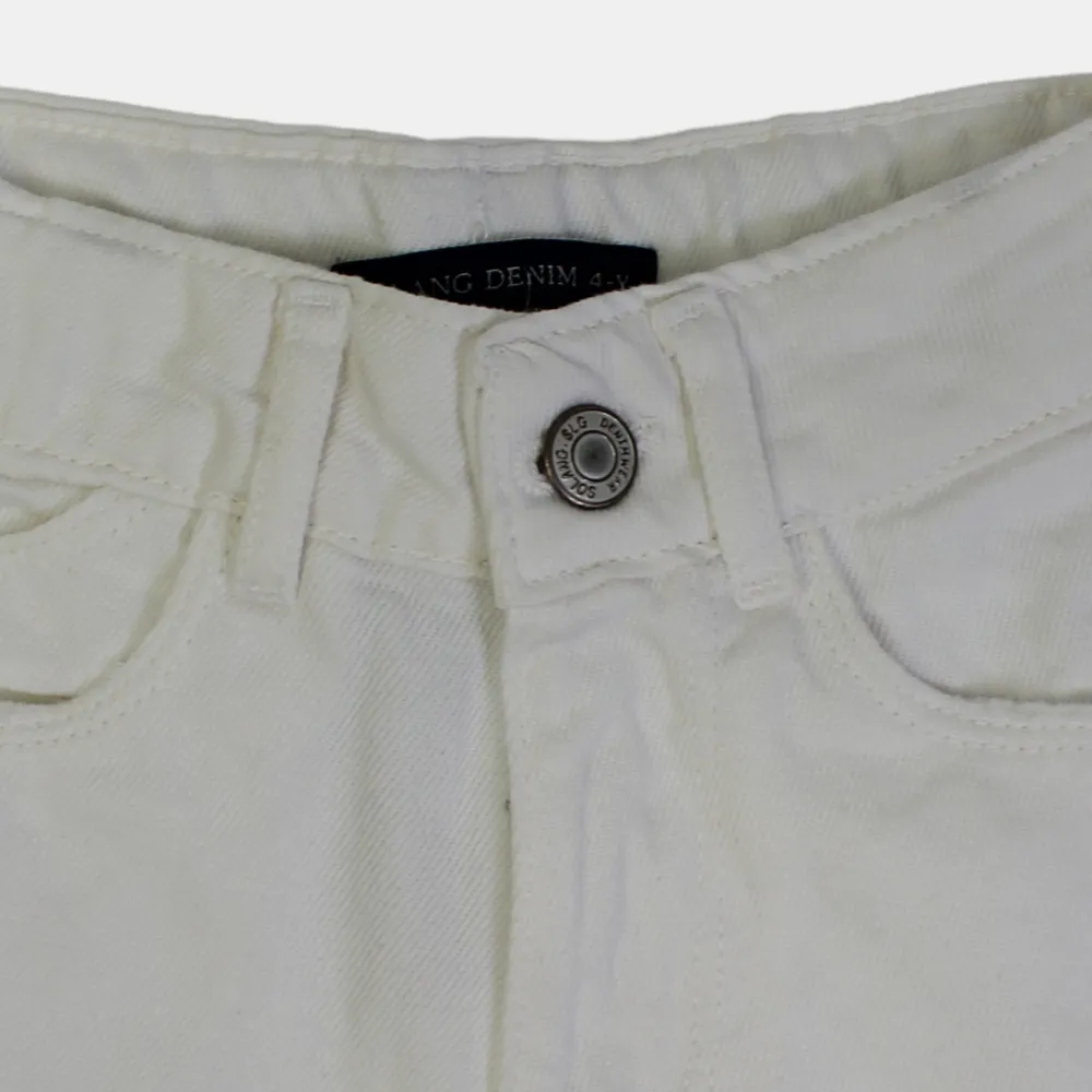Pantalon en Gabardine pour Filles – Style Délavé Blanc