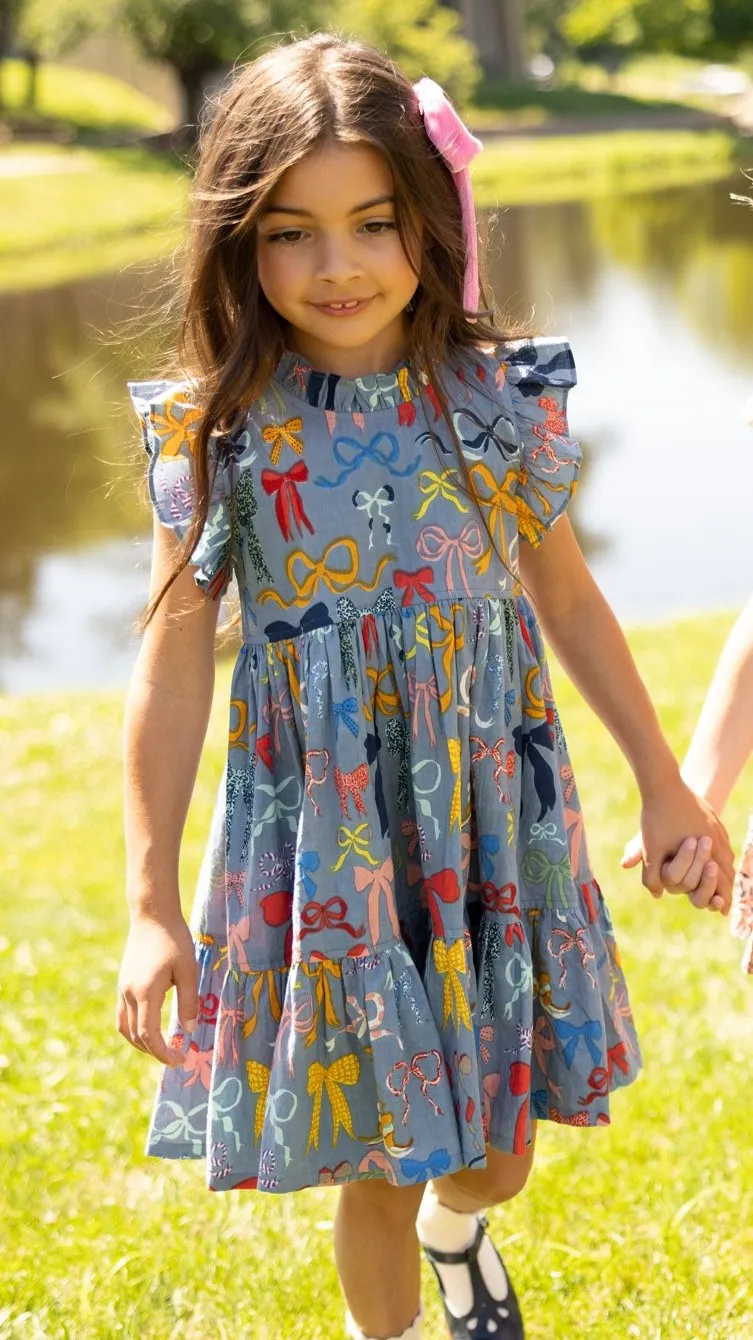 Robe Jennifer pour Fille avec Nœuds sur Nœuds