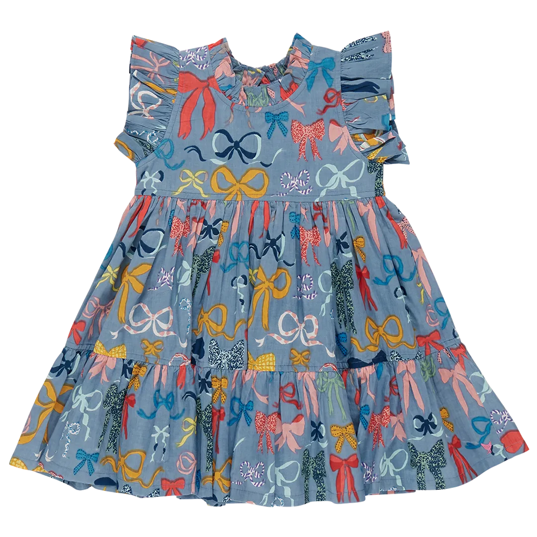 Robe Jennifer pour Fille avec Nœuds sur Nœuds