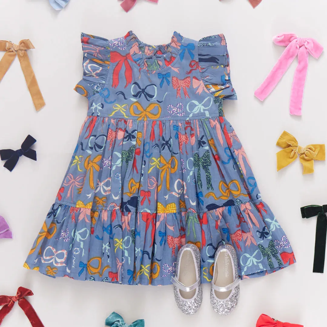 Robe Jennifer pour Fille avec Nœuds sur Nœuds