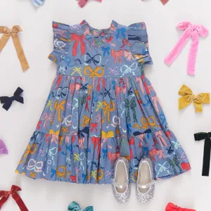 Robe Jennifer pour Fille avec Nœuds sur Nœuds