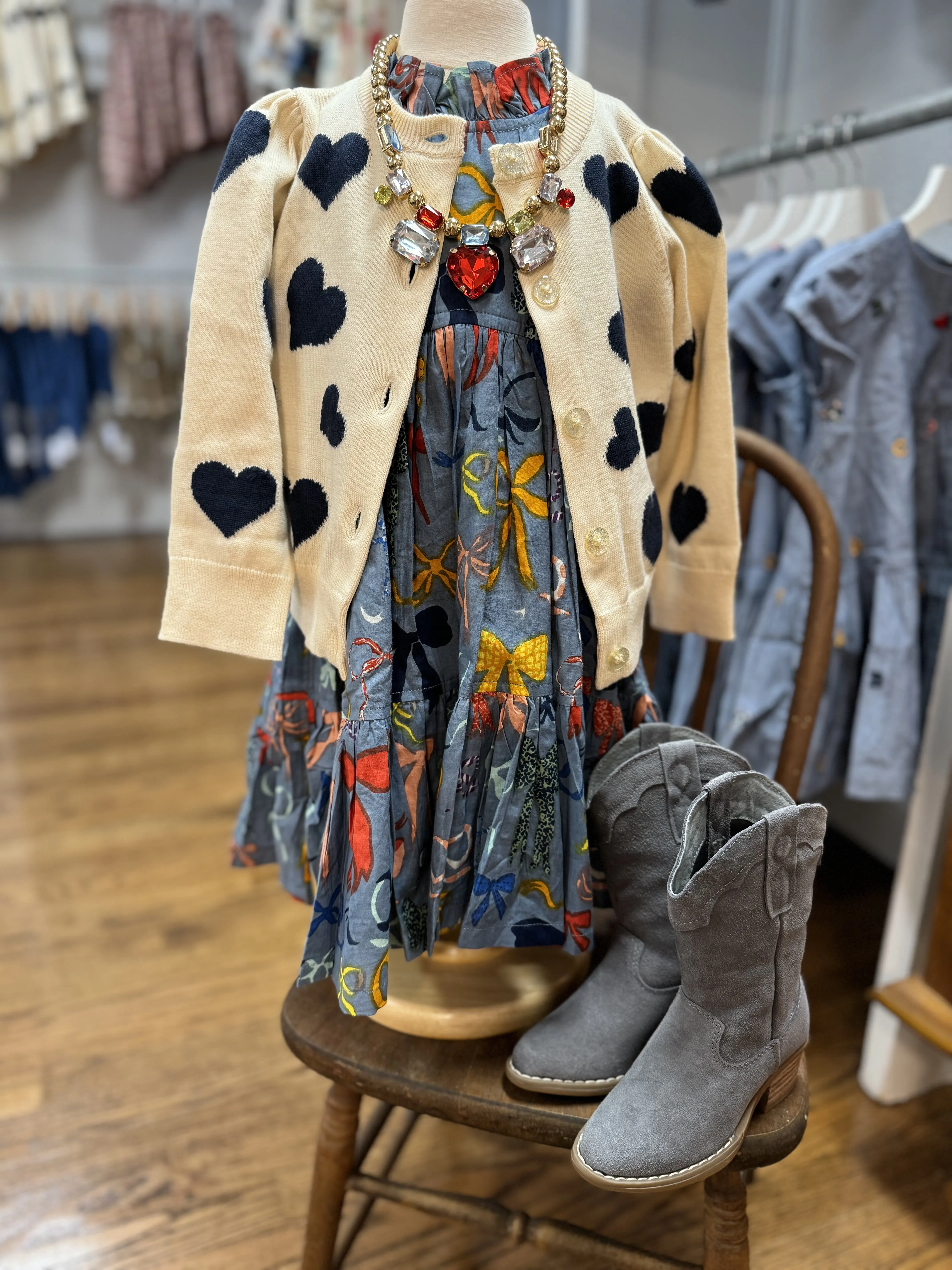 Robe Jennifer pour Fille avec Nœuds sur Nœuds