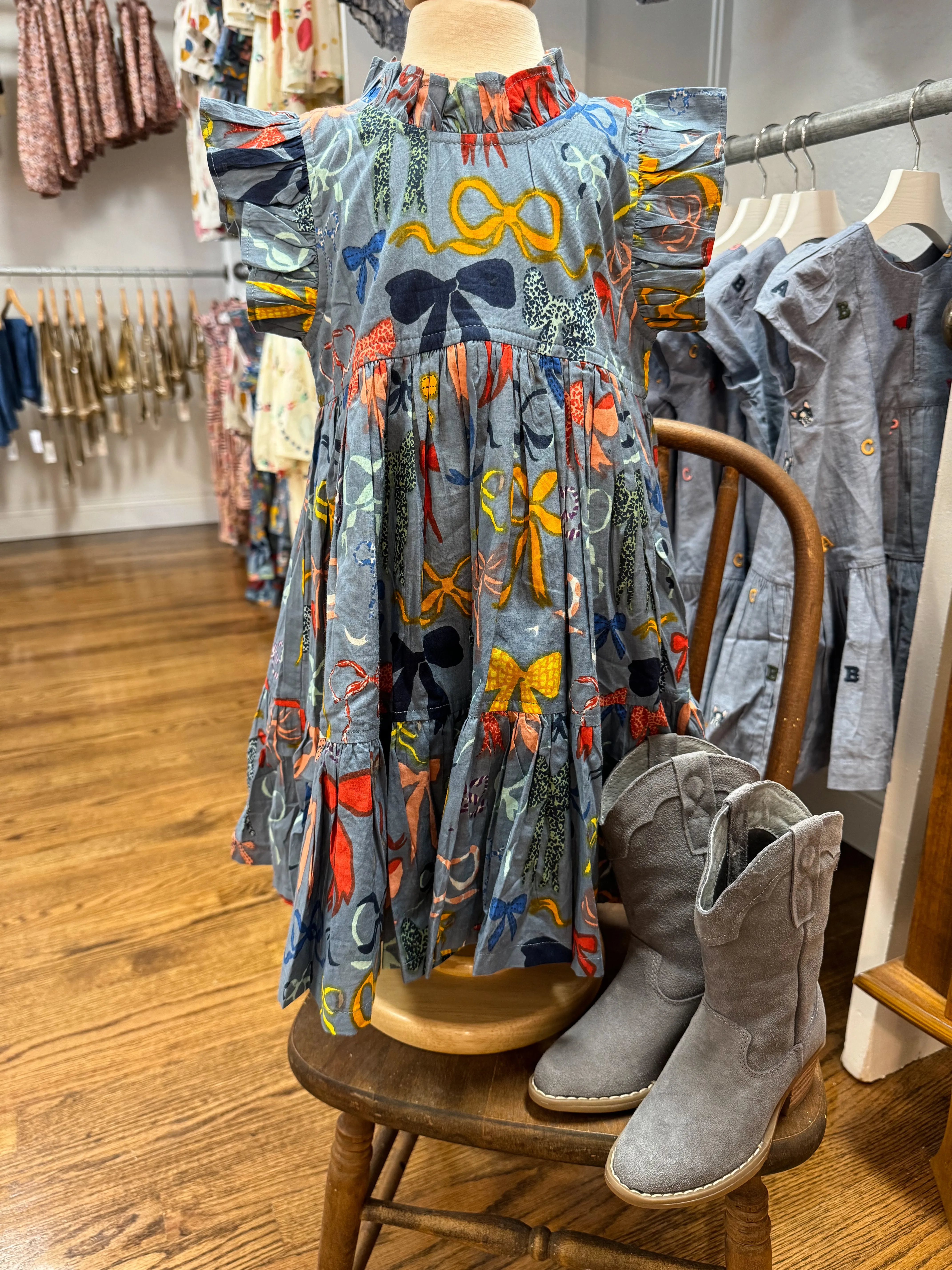 Robe Jennifer pour Fille avec Nœuds sur Nœuds
