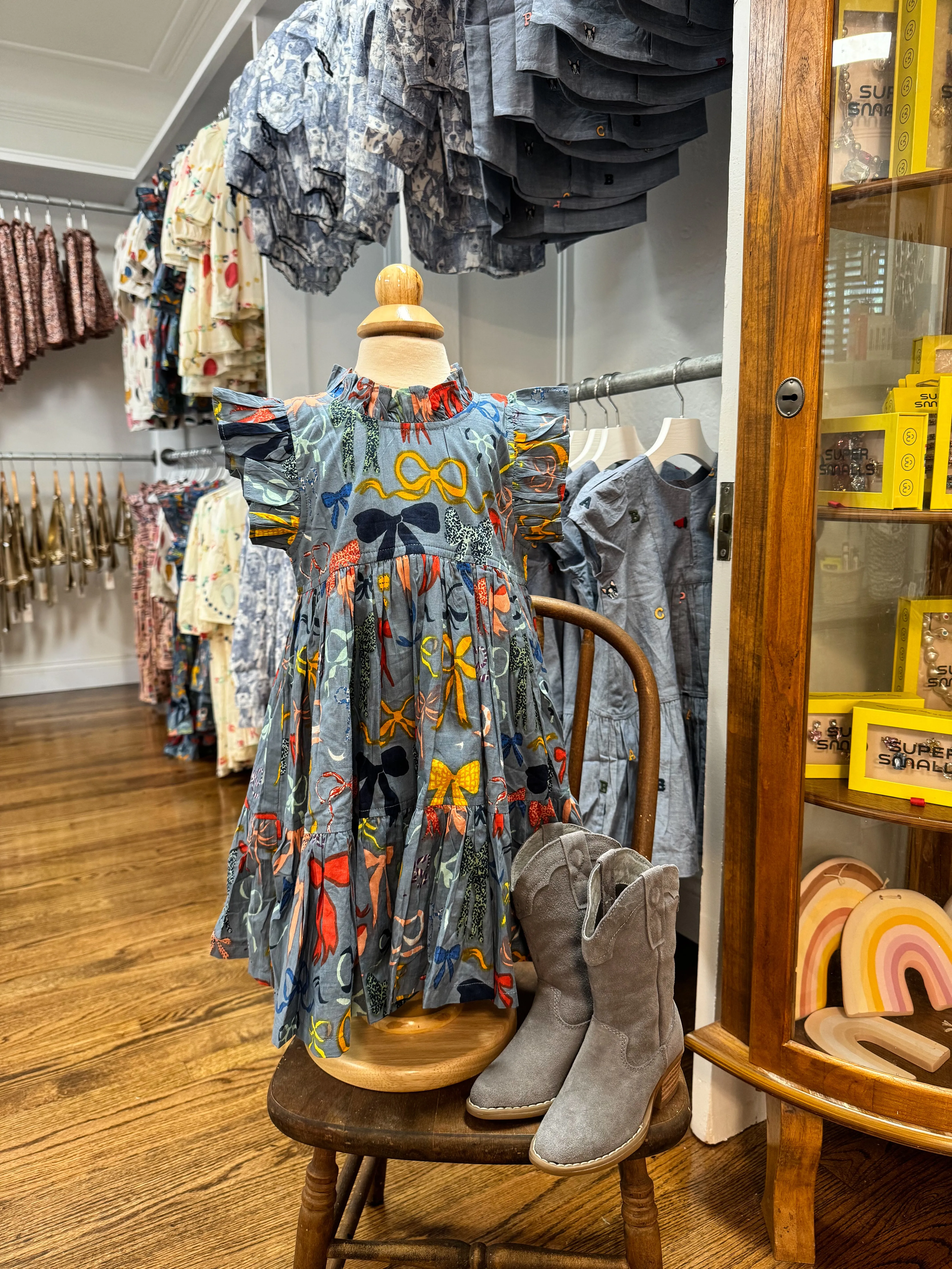 Robe Jennifer pour Fille avec Nœuds sur Nœuds