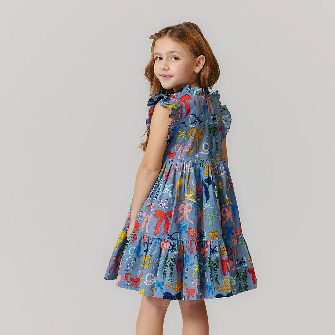 Robe Jennifer pour Fille avec Nœuds sur Nœuds