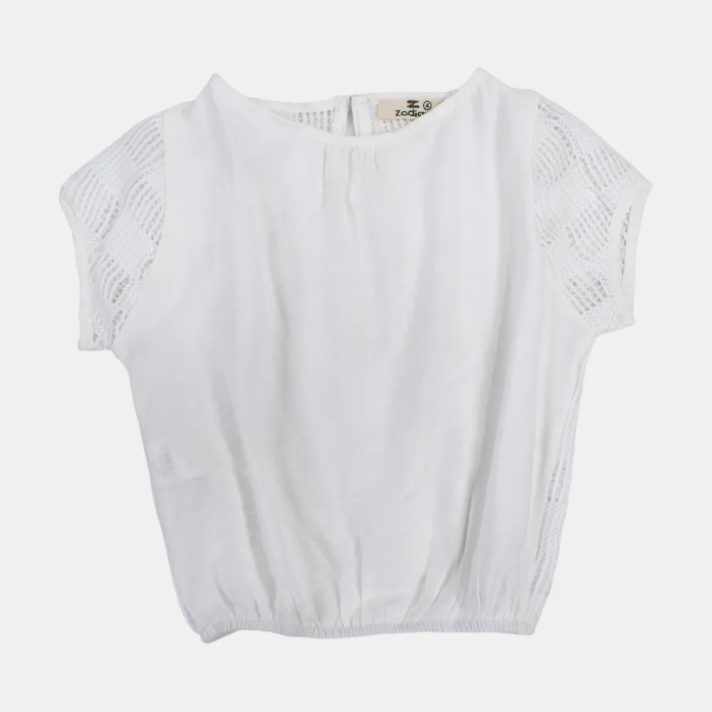 Blouse en Dentelle pour Filles – Manches Courtes