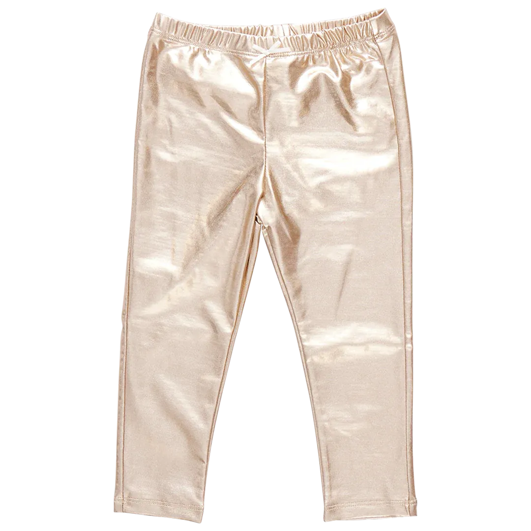 Legging Femme Lame - Or Clair