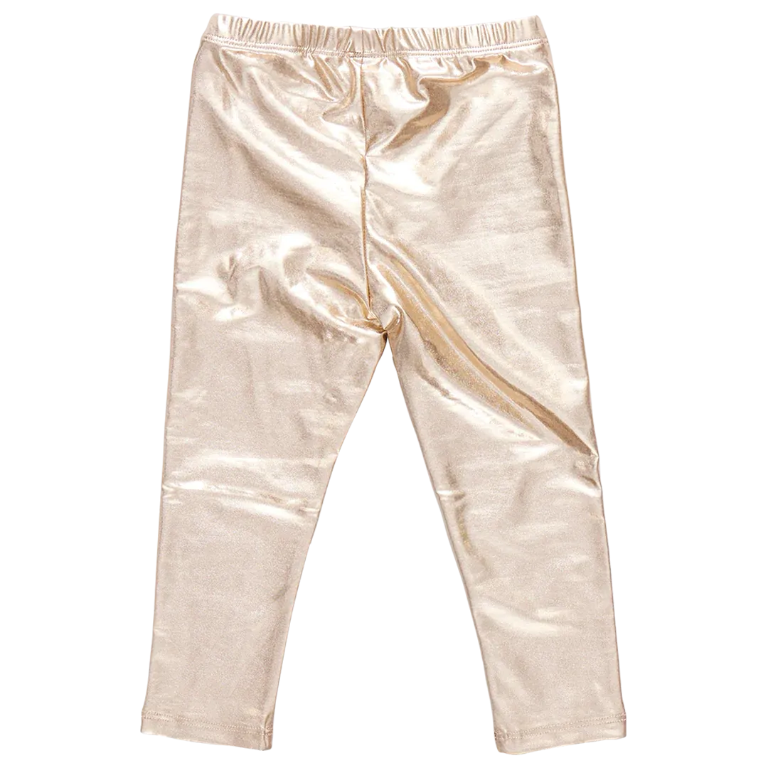 Legging Femme Lame - Or Clair