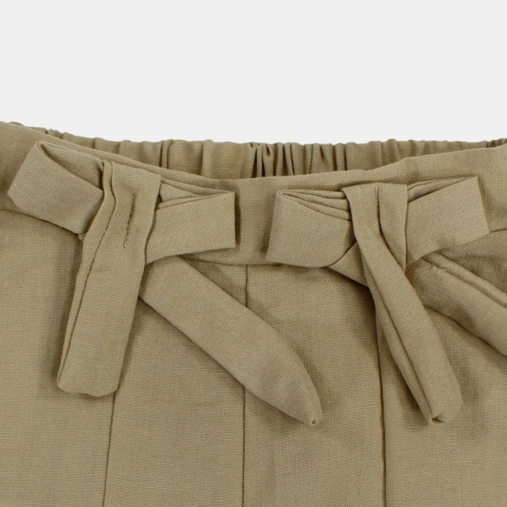Short en lin pour filles – Détails avec nœud