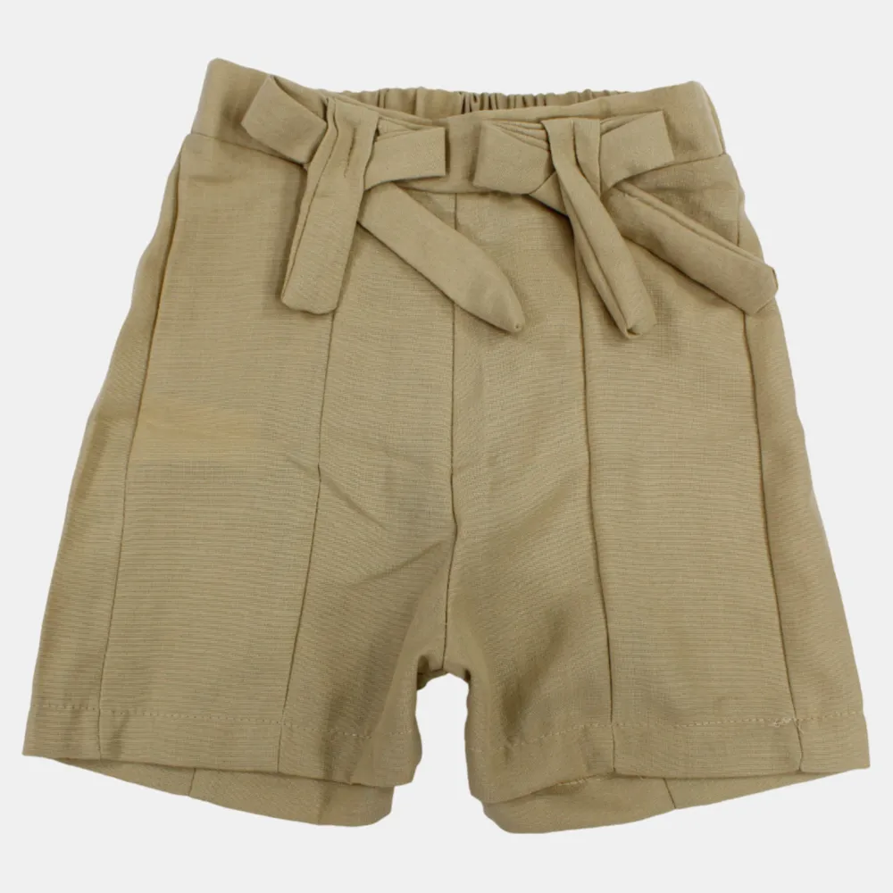Short en lin pour filles – Détails avec nœud