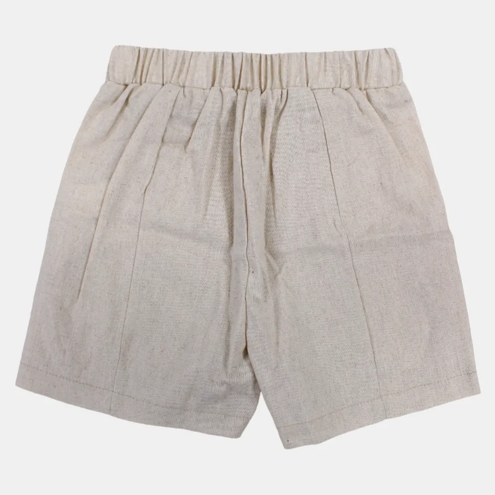 Short en lin pour filles – Détails avec nœud
