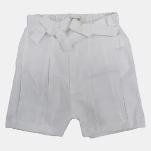 Short en lin pour filles – Détails avec nœud
