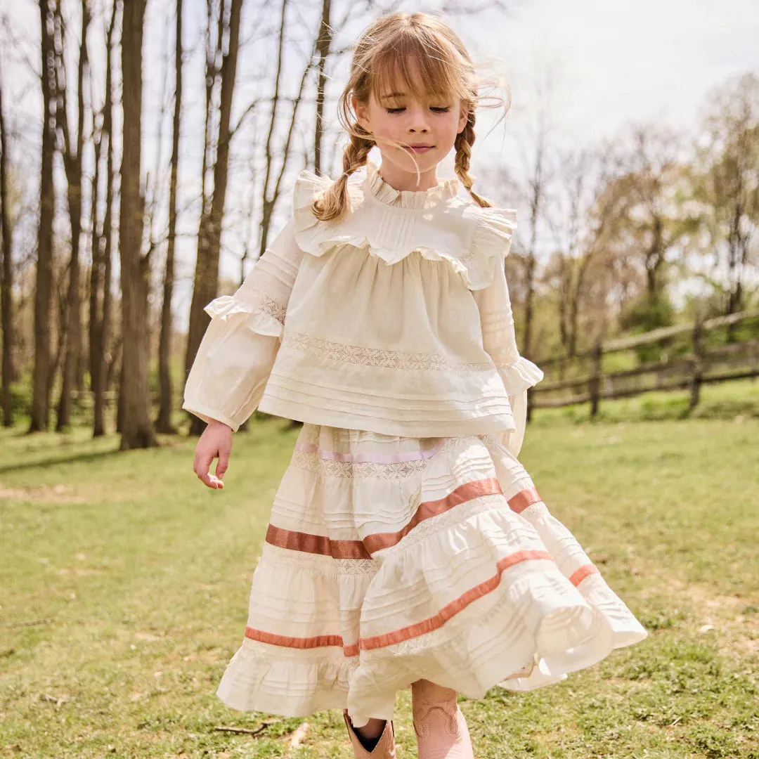 Jupe Lorin pour Filles - Blanc Antique