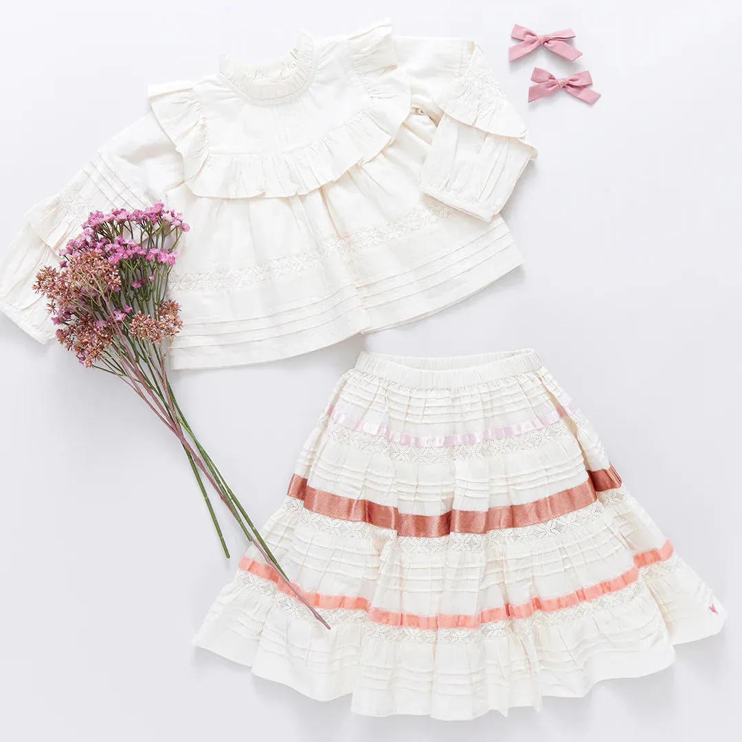 Jupe Lorin pour Filles - Blanc Antique
