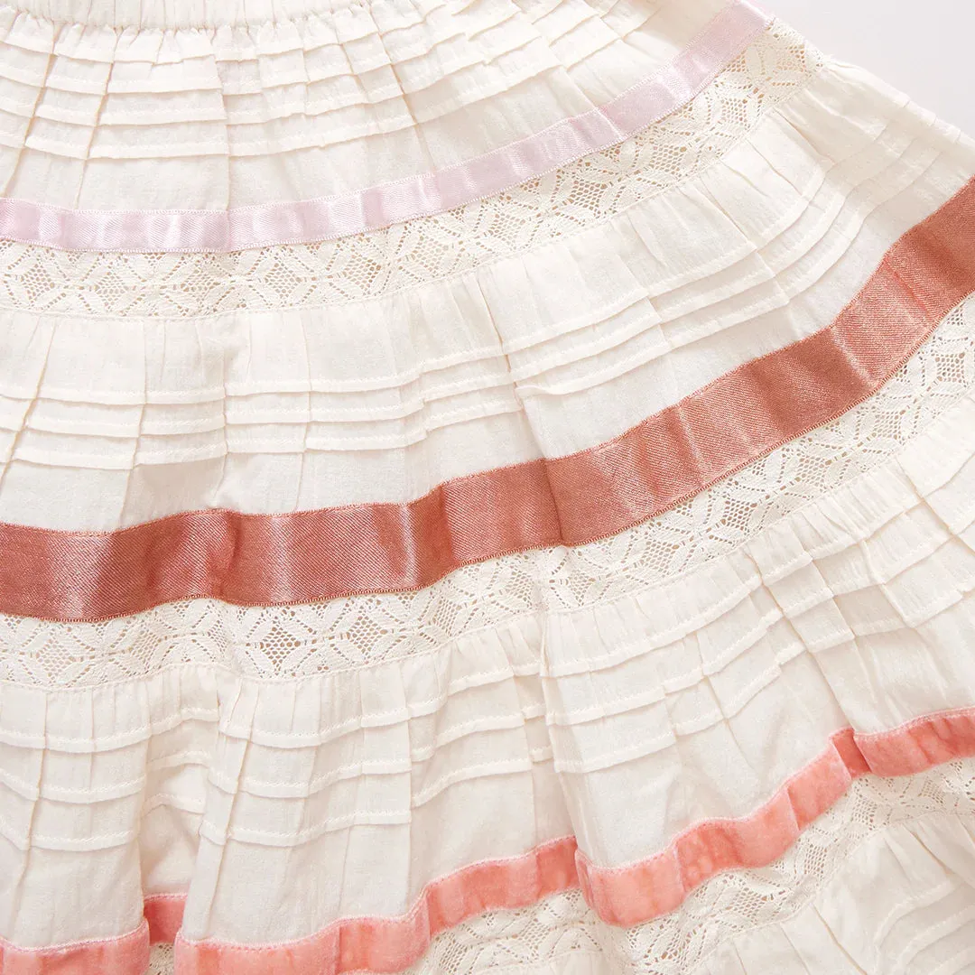 Jupe Lorin pour Filles - Blanc Antique