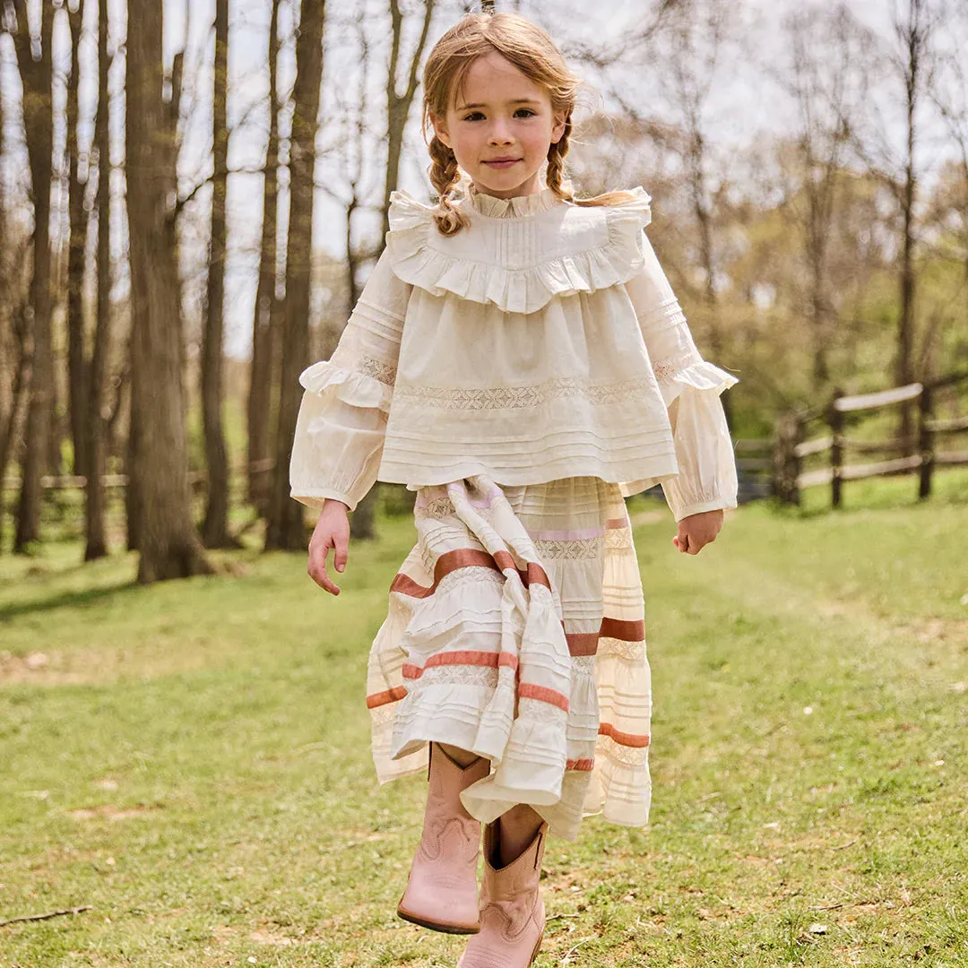 Jupe Lorin pour Filles - Blanc Antique