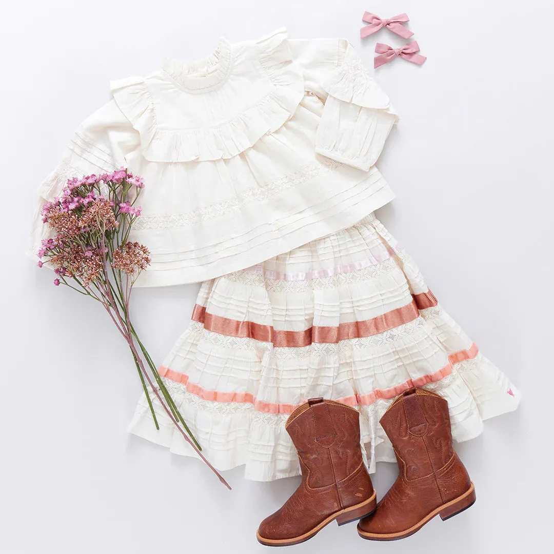 Jupe Lorin pour Filles - Blanc Antique