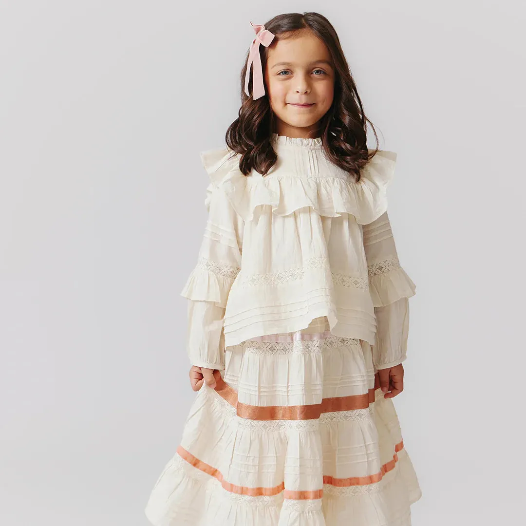 Jupe Lorin pour Filles - Blanc Antique