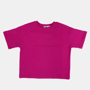 T-shirt à manches courtes oversized pour filles – Fuchsia uni