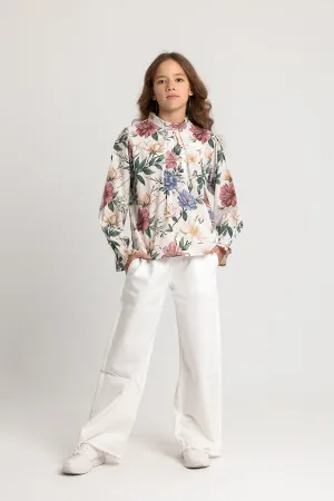 Blouse à manches longues imprimée pour filles