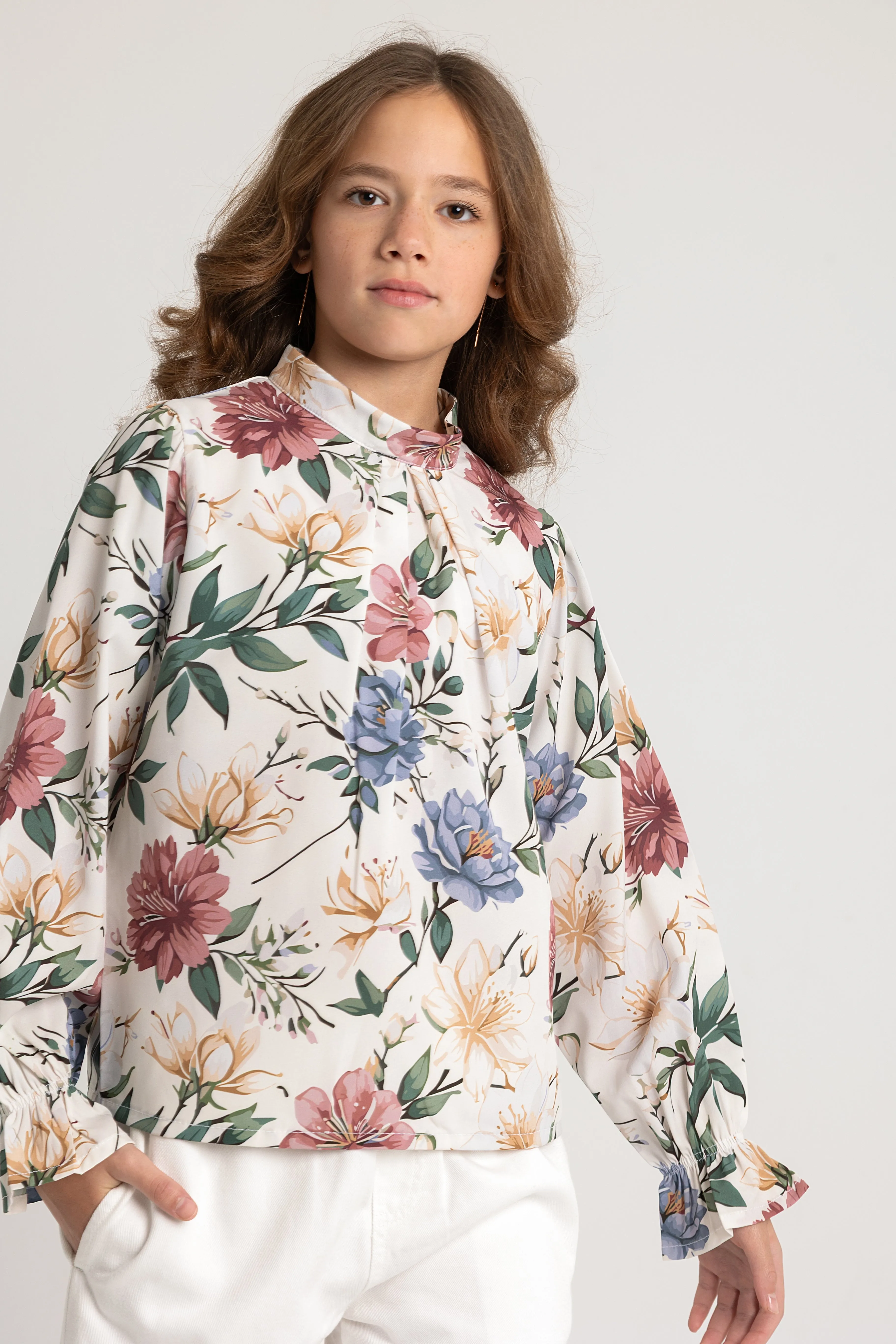 Blouse à manches longues imprimée pour filles