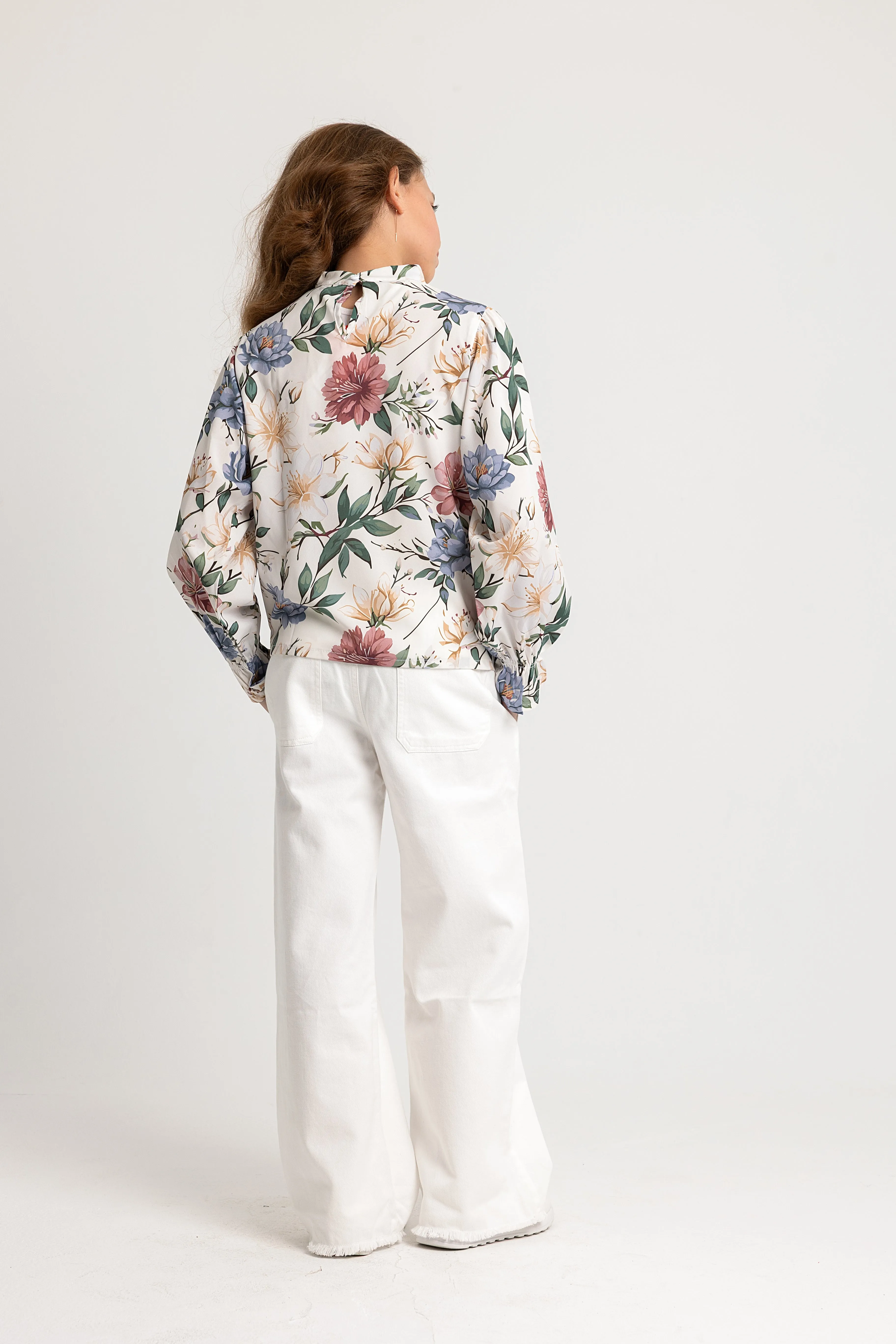 Blouse à manches longues imprimée pour filles