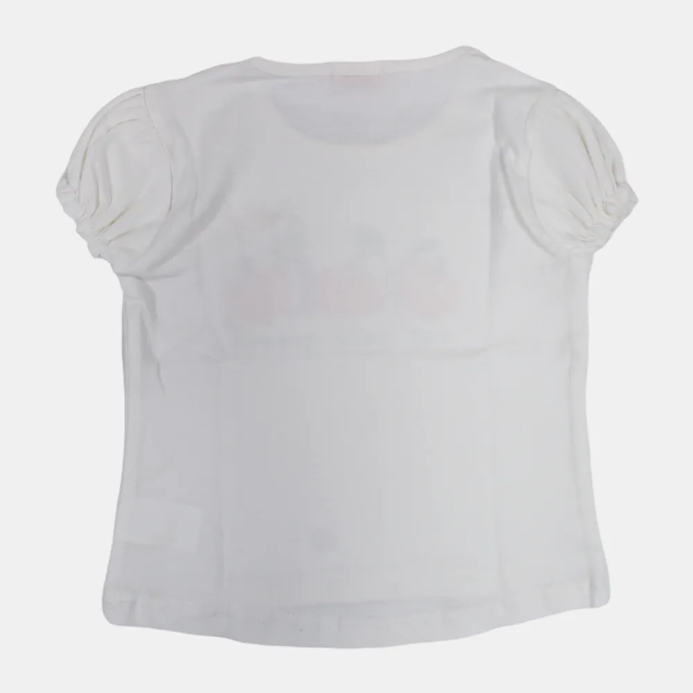 T-shirt en coton à manches courtes pour filles avec impression 