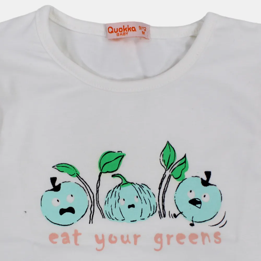 T-shirt en coton à manches courtes pour filles avec impression 