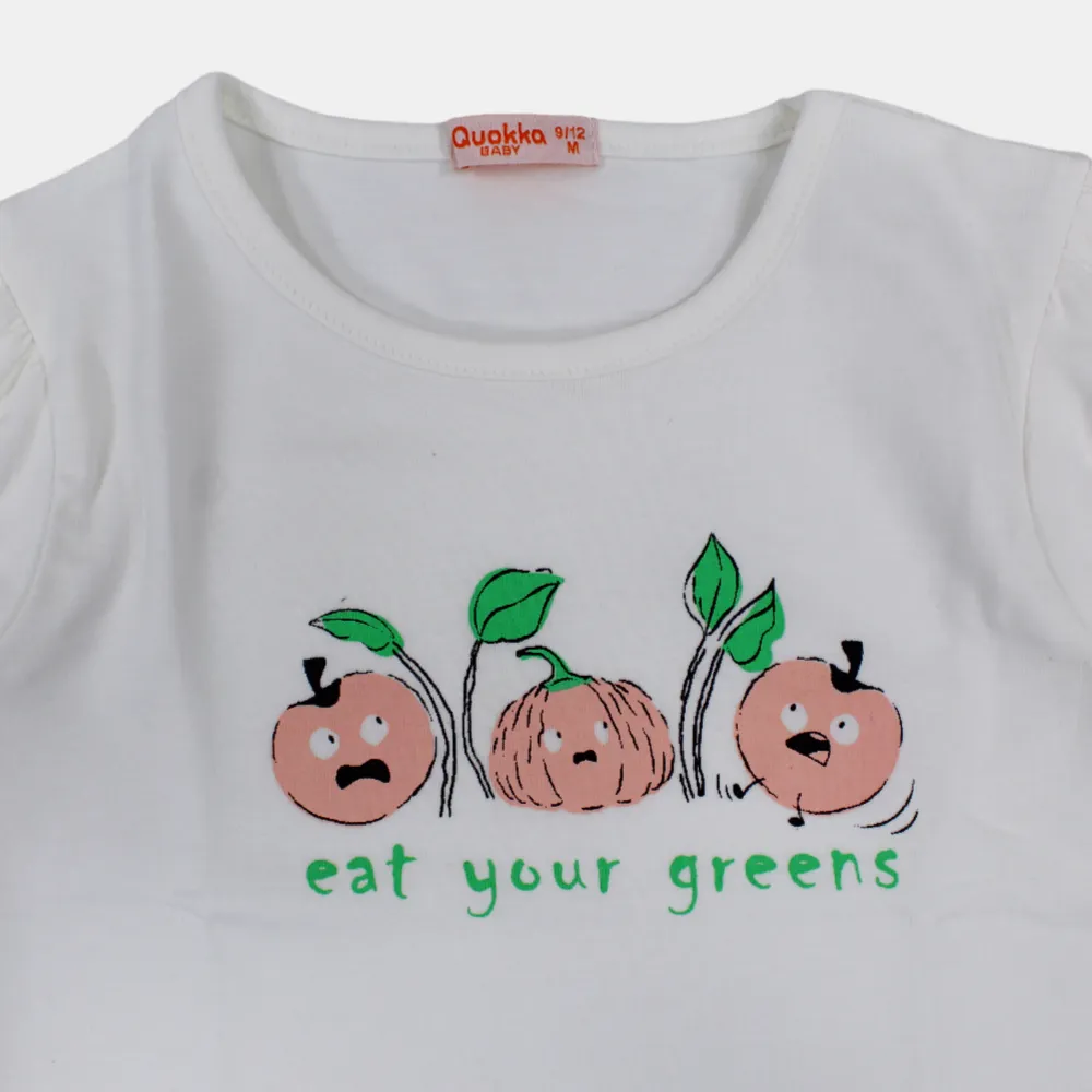 T-shirt en coton à manches courtes pour filles avec impression 
