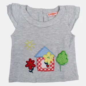 T-shirt sans manches en coton pour filles avec motif Fun House