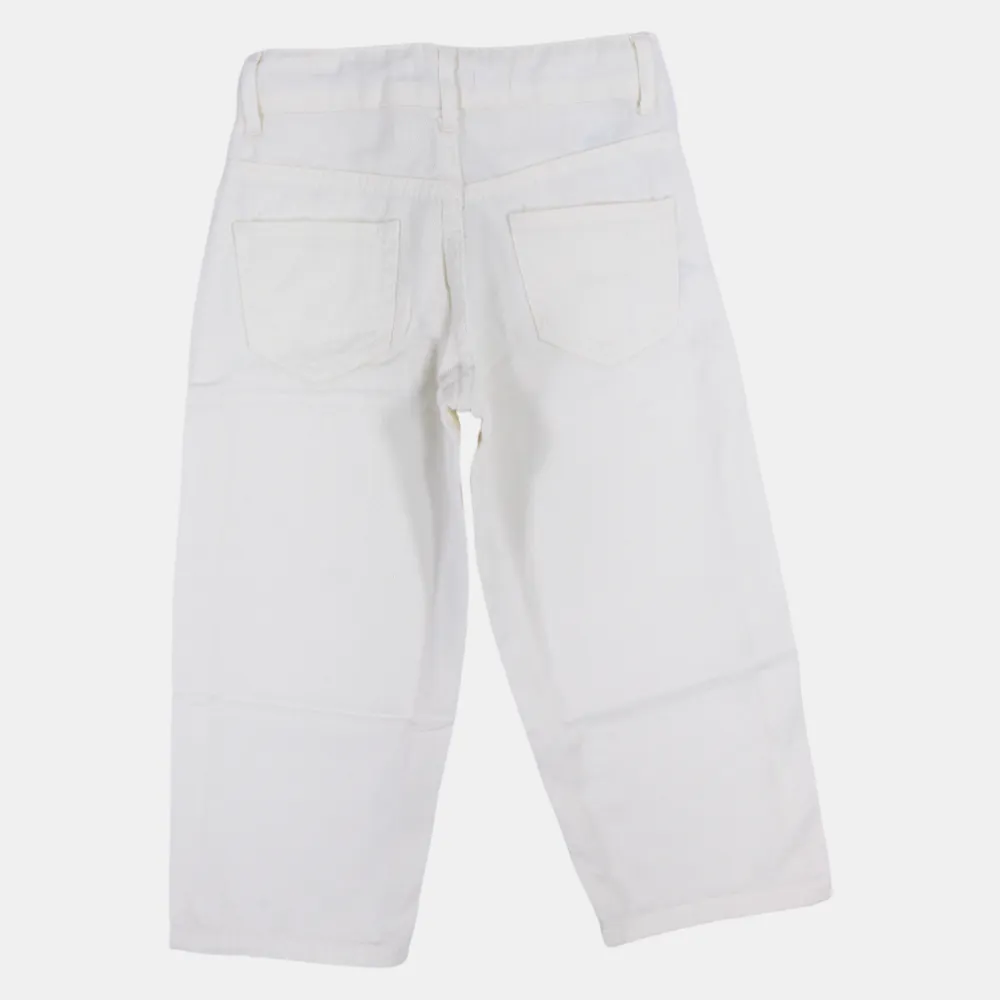 Pantalon en Gabardine Blanc pour Filles