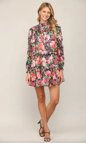 Robe en mousseline de soie à étages Grace Floral