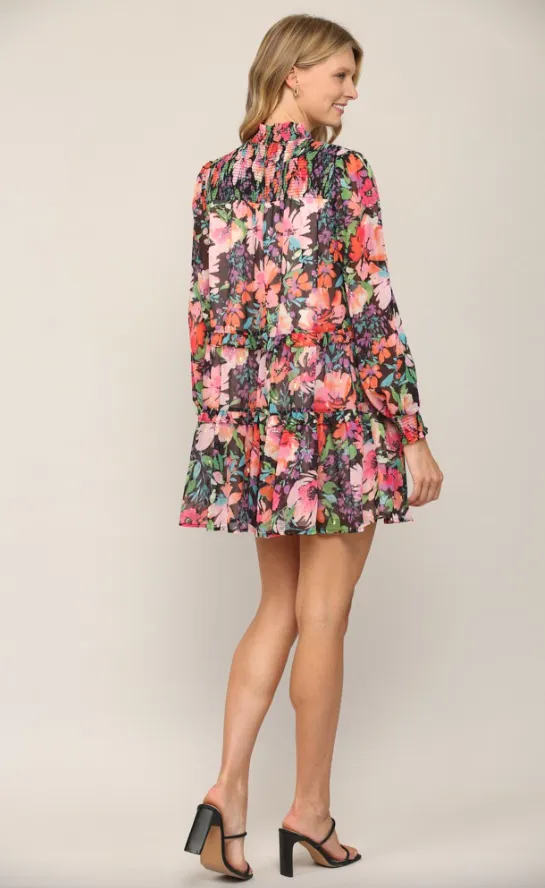 Robe en mousseline de soie à étages Grace Floral