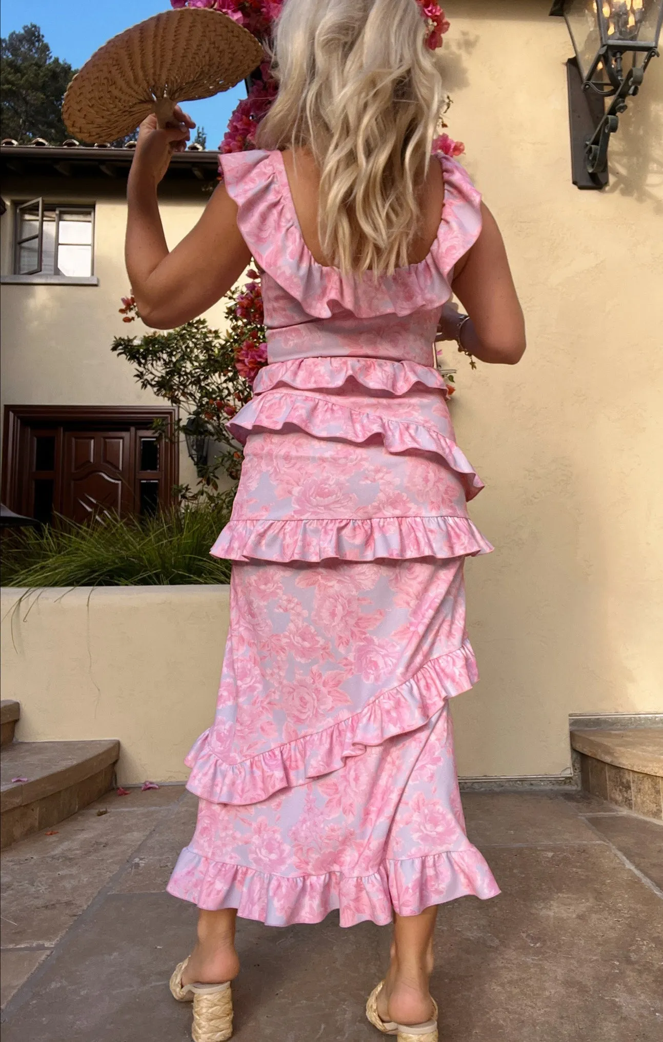 Robe Greta ~ Fleurs rosissantes extensible