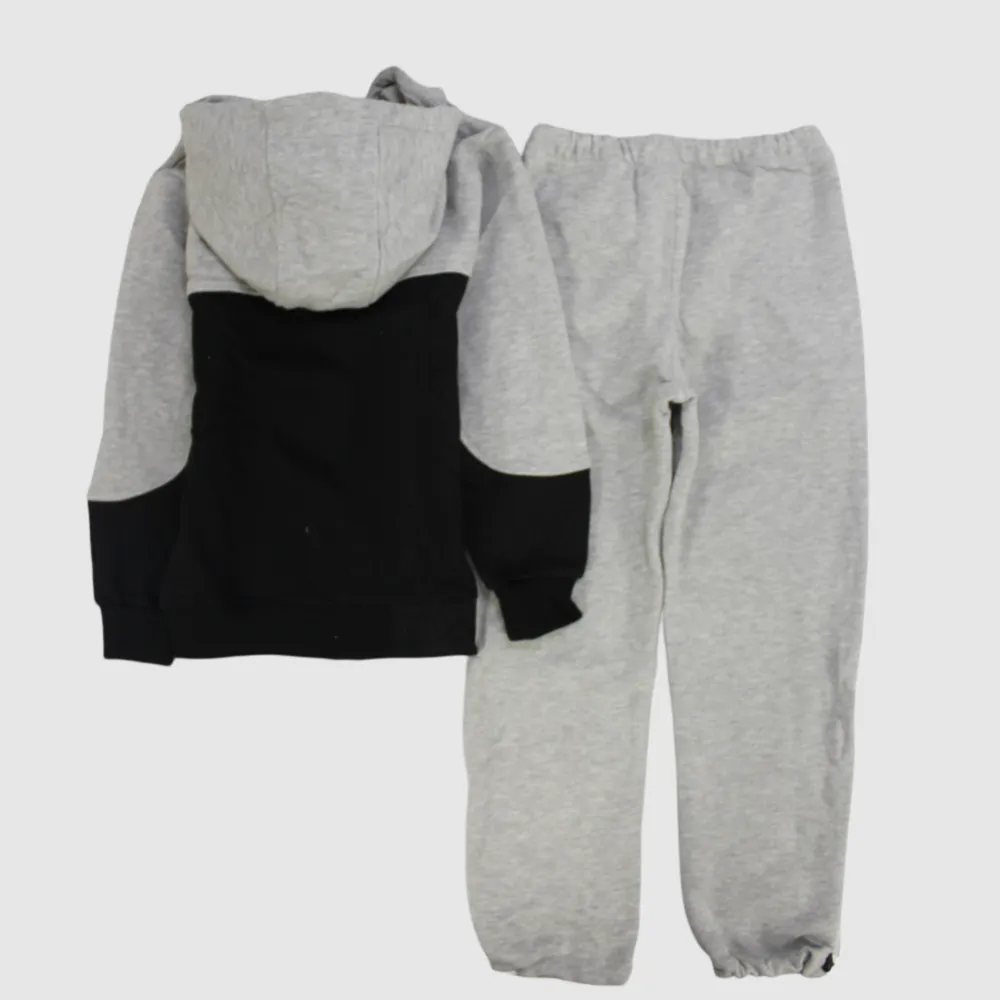 Pyjama à capuche en polaire à manches longues Gris/Noir