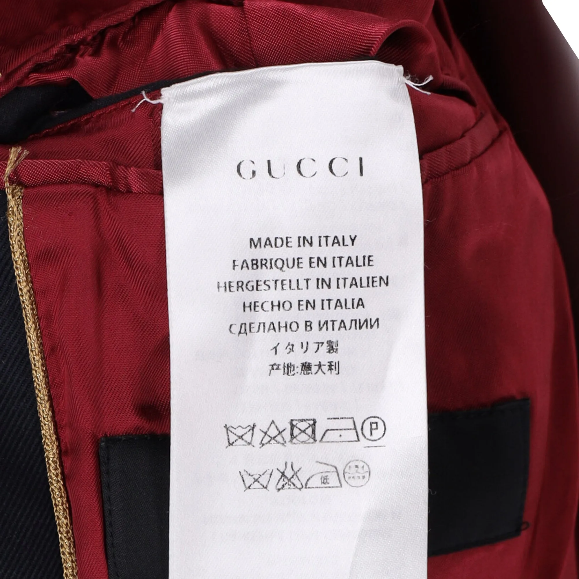 Blazer militaire Gucci avec poches en coton bleu marine