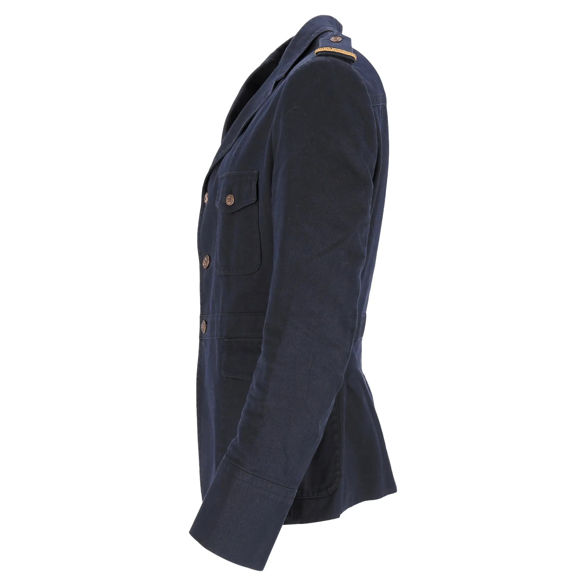 Blazer militaire Gucci avec poches en coton bleu marine