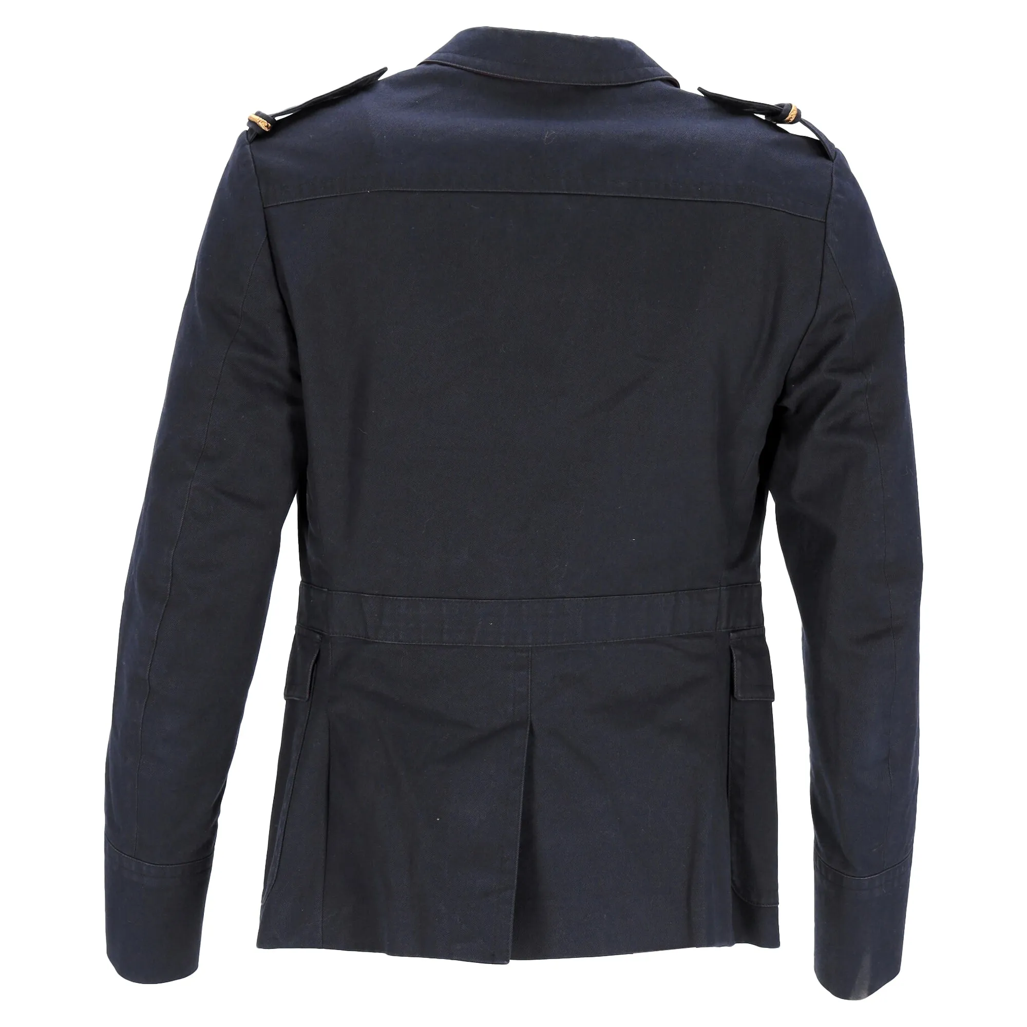 Blazer militaire Gucci avec poches en coton bleu marine