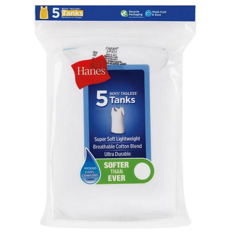 Débardeurs sans étiquettes pour garçons Hanes - Lot de 5 pour bébés et enfants Hanes