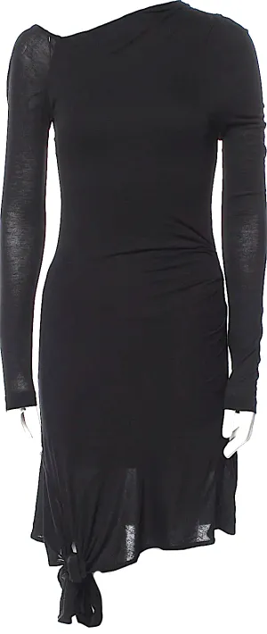 Robe courte une épaule en viscose noire Helmut Lang