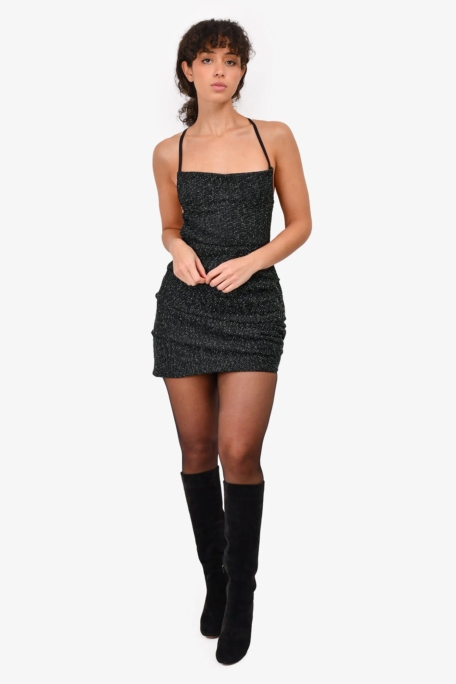 Robe courte noire à bretelles House of CB Taille S