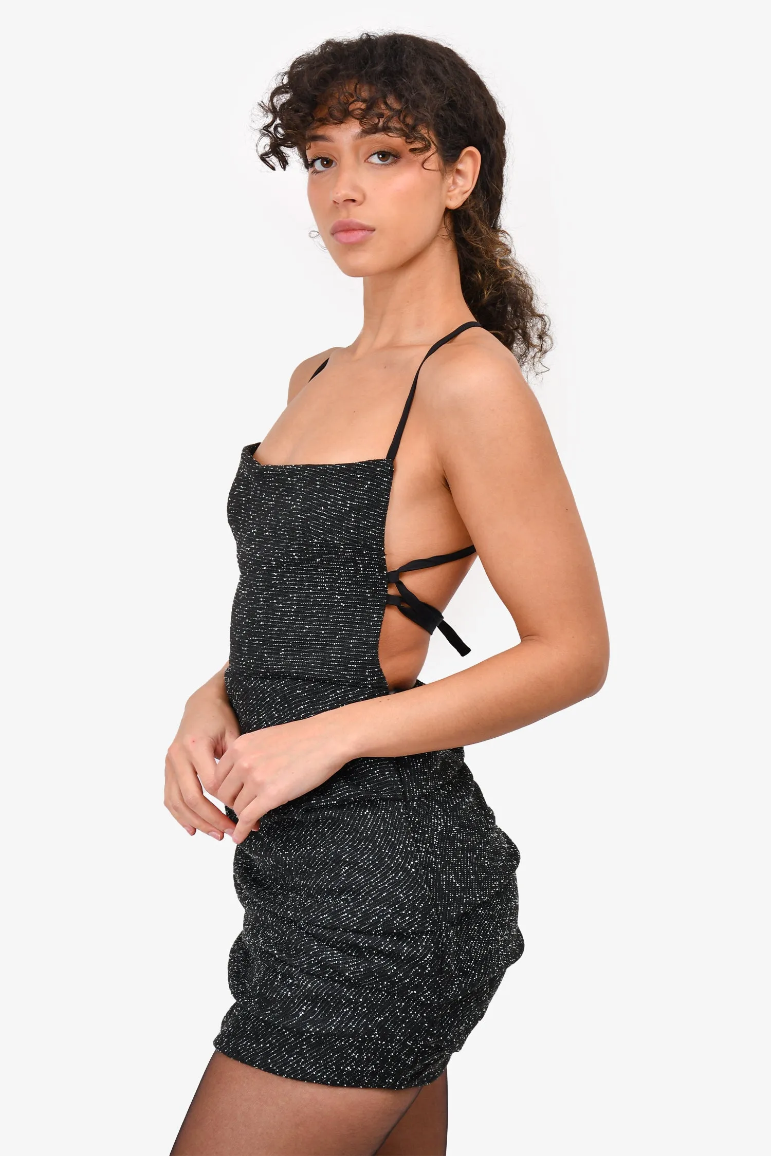 Robe courte noire à bretelles House of CB Taille S