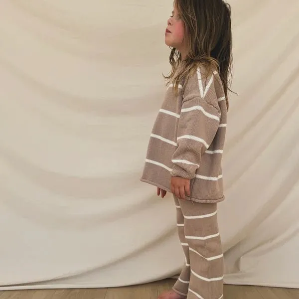 Hunter   Rose : Pull pour enfant Quinn - Rayure fauve