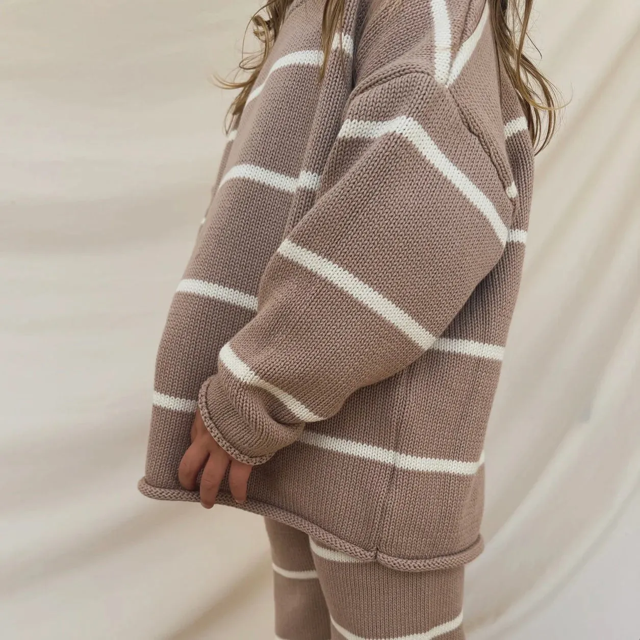 Hunter   Rose : Pull pour enfant Quinn - Rayure fauve