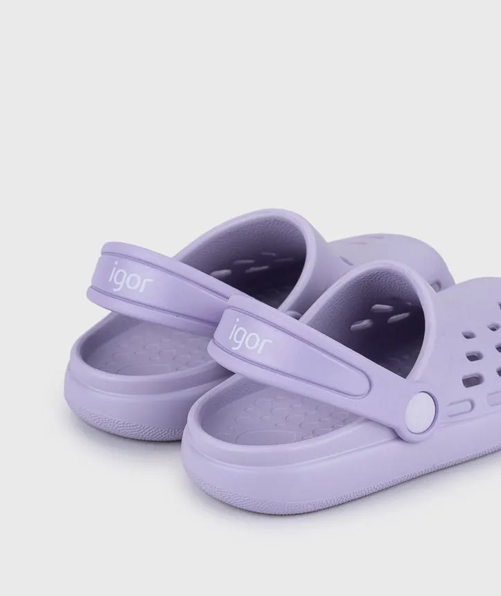 Igor : Claquettes Sport Enfants - Mauve Malva