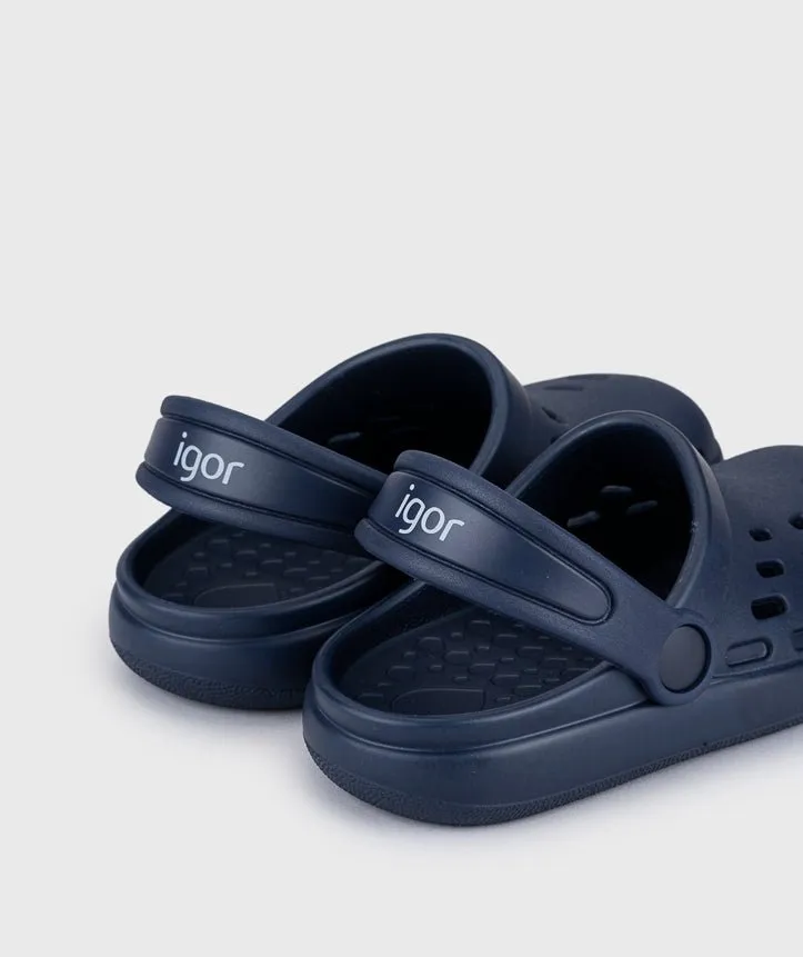 Igor : Claquettes Sport Enfants - Bleu Marino