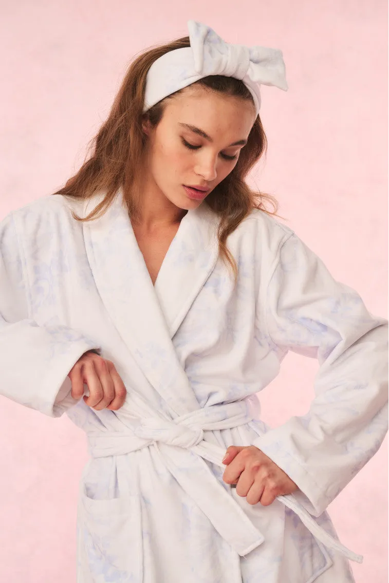 Peignoir en coton indépendant - NUAGE BLEU