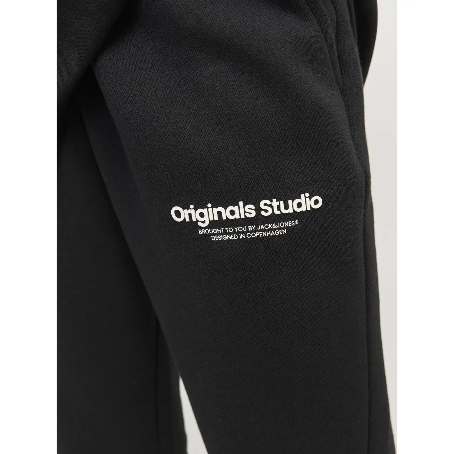 Jack & Jones Junior Pantalon de survêtement noir Gordon Vesterbro à revers Noos Jack Jones Junior