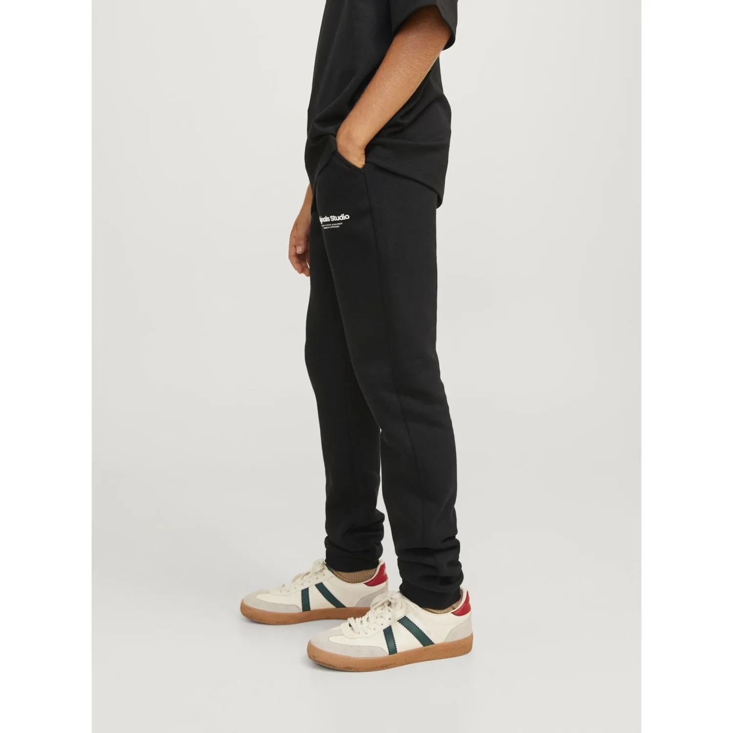 Jack & Jones Junior Pantalon de survêtement noir Gordon Vesterbro à revers Noos Jack Jones Junior