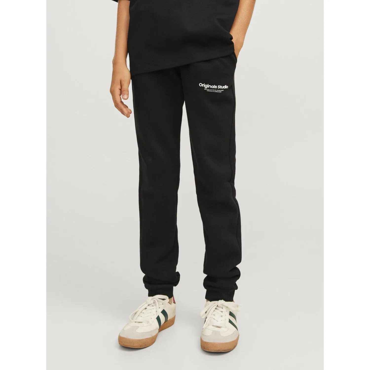 Jack & Jones Junior Pantalon de survêtement noir Gordon Vesterbro à revers Noos Jack Jones Junior
